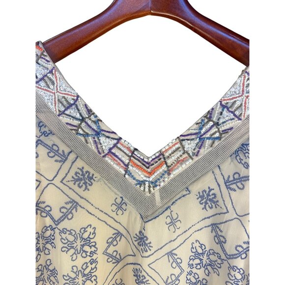 Free People Dress XS Boho Beaded Festival Southwest Print - Picture 4 of 8